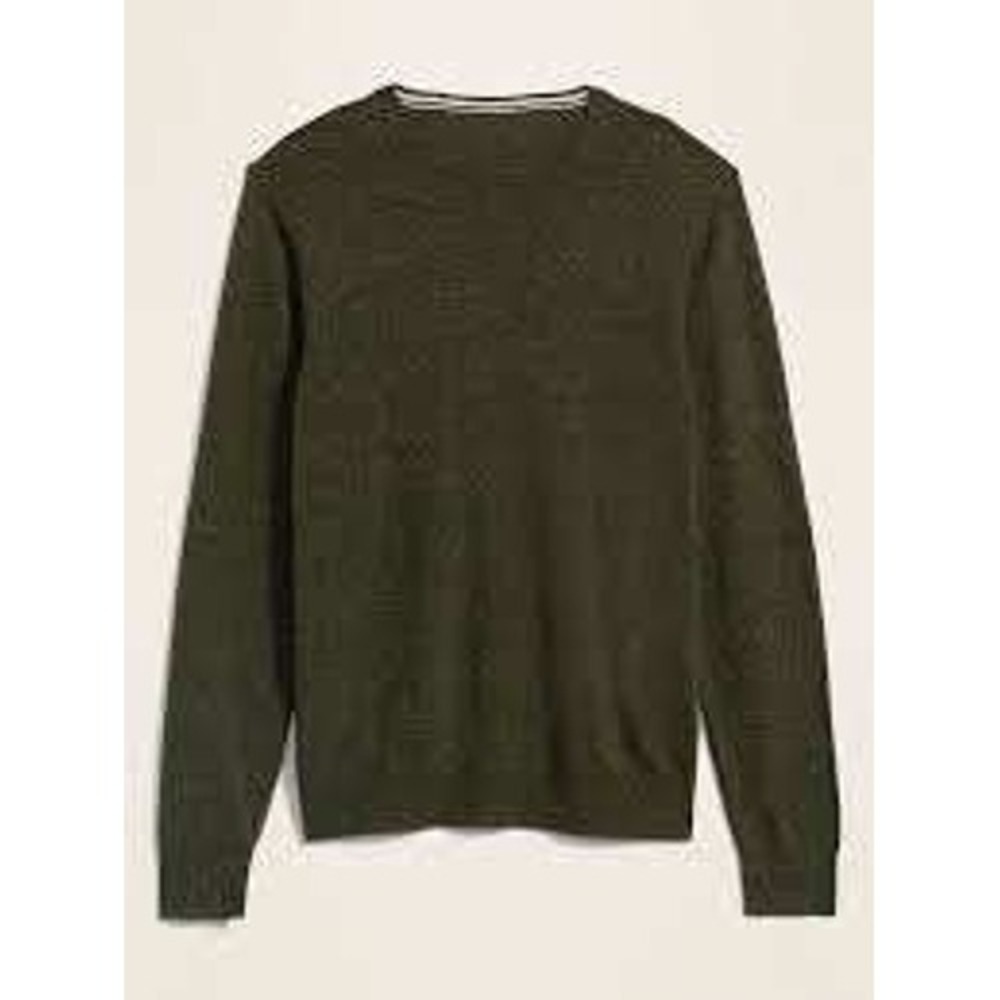 Old Navy $45 XL Olive Green Gray Heather Cotton Blend Crew Neck Pullover Sweater
